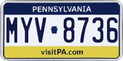 PA license plate MYV8736