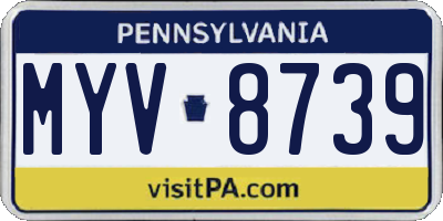 PA license plate MYV8739