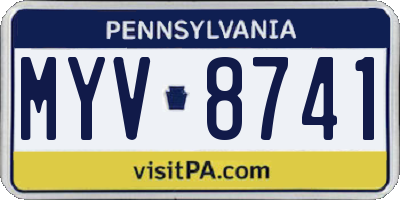 PA license plate MYV8741