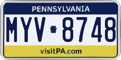 PA license plate MYV8748