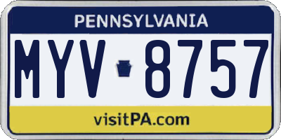 PA license plate MYV8757