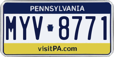 PA license plate MYV8771