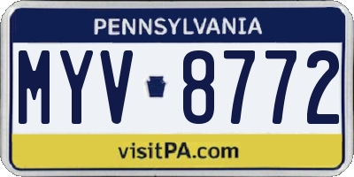 PA license plate MYV8772