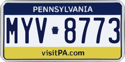 PA license plate MYV8773