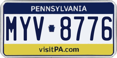 PA license plate MYV8776