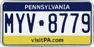 PA license plate MYV8779