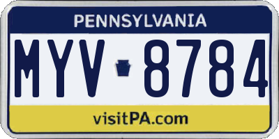 PA license plate MYV8784