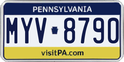 PA license plate MYV8790
