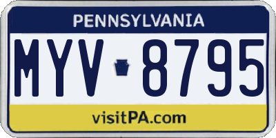 PA license plate MYV8795