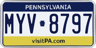 PA license plate MYV8797