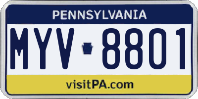 PA license plate MYV8801