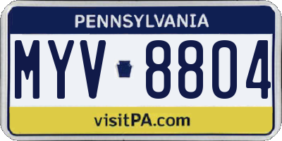 PA license plate MYV8804