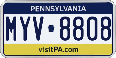 PA license plate MYV8808