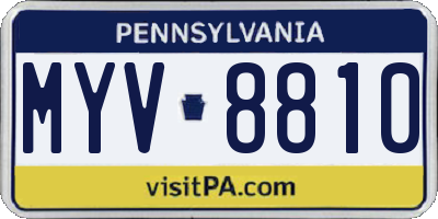 PA license plate MYV8810