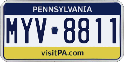 PA license plate MYV8811