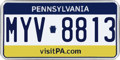 PA license plate MYV8813