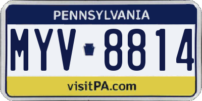 PA license plate MYV8814