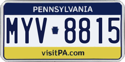 PA license plate MYV8815