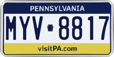 PA license plate MYV8817