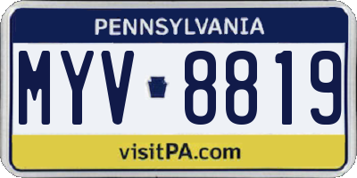 PA license plate MYV8819