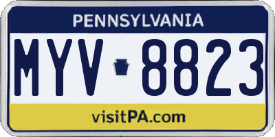 PA license plate MYV8823