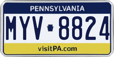 PA license plate MYV8824