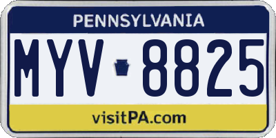 PA license plate MYV8825