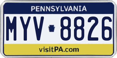 PA license plate MYV8826