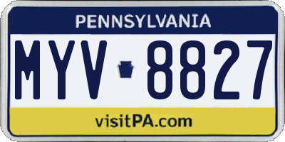 PA license plate MYV8827