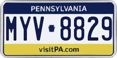 PA license plate MYV8829