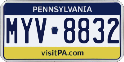 PA license plate MYV8832