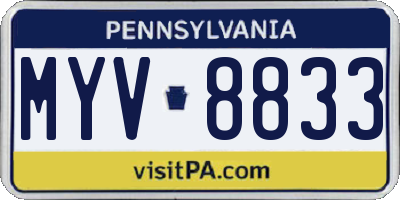 PA license plate MYV8833