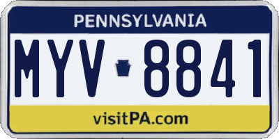 PA license plate MYV8841