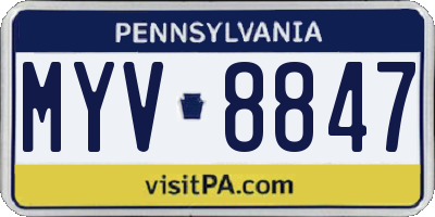 PA license plate MYV8847