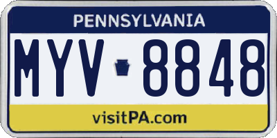 PA license plate MYV8848