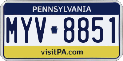 PA license plate MYV8851