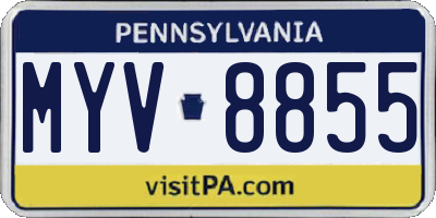 PA license plate MYV8855