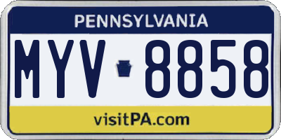 PA license plate MYV8858
