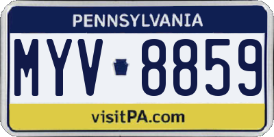 PA license plate MYV8859