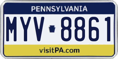PA license plate MYV8861