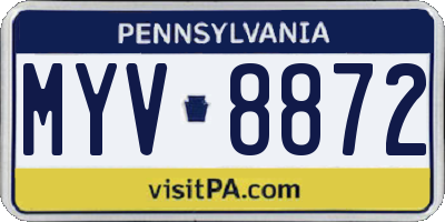 PA license plate MYV8872
