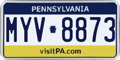 PA license plate MYV8873