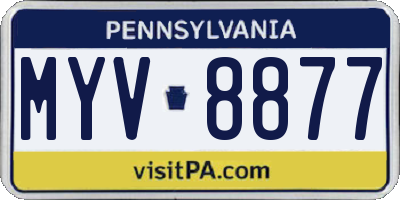 PA license plate MYV8877