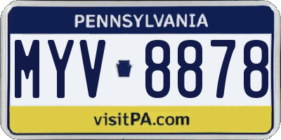PA license plate MYV8878
