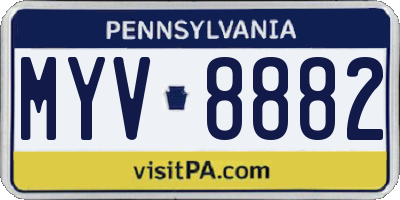 PA license plate MYV8882