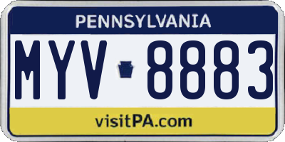 PA license plate MYV8883