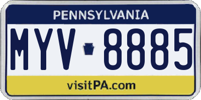 PA license plate MYV8885