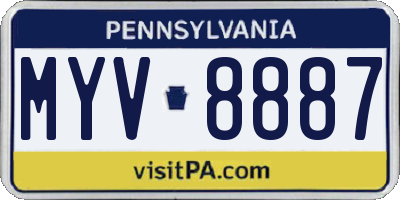 PA license plate MYV8887