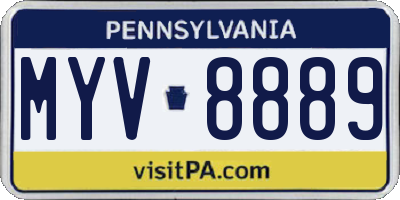 PA license plate MYV8889
