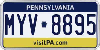 PA license plate MYV8895